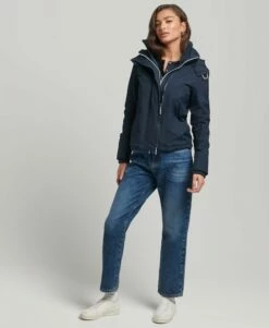 SUPERDRY Pop Zip Hooded Arctic SD-Windcheater Jacket Black/black/punk Pink