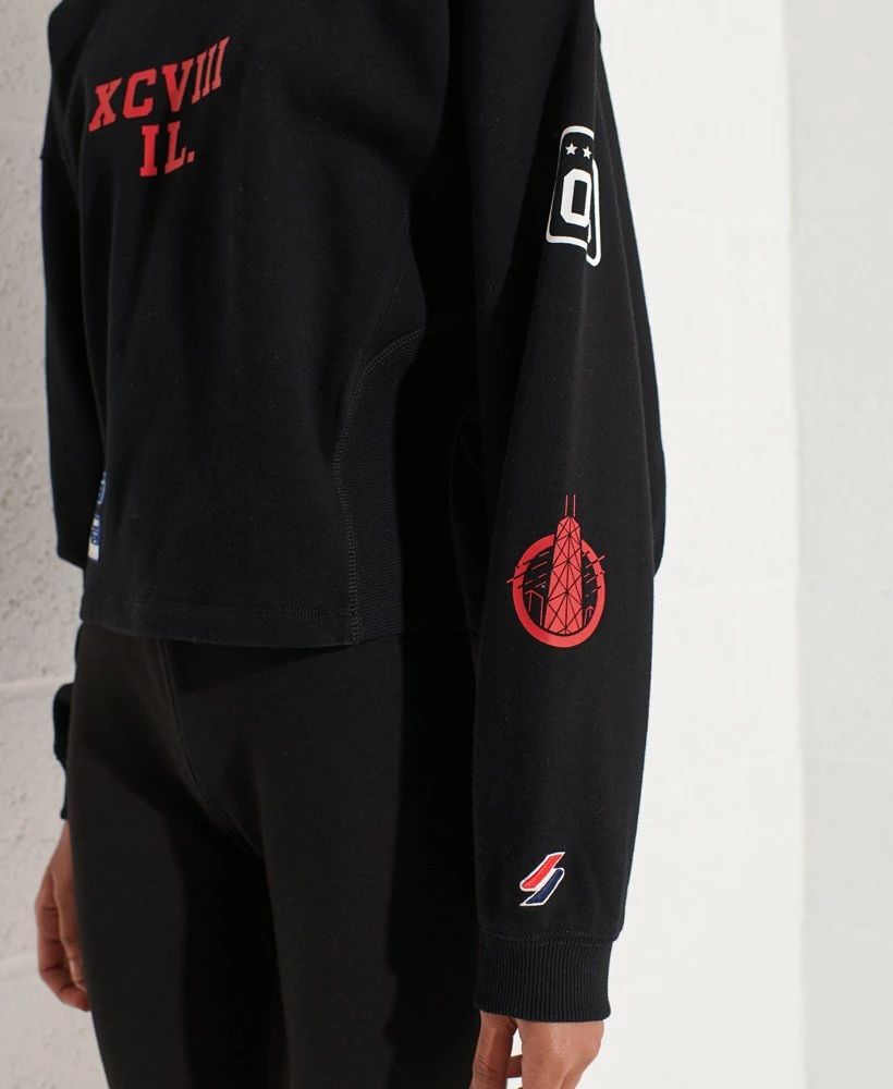 SUPERDRY Varsity Arch Batwing Crew Sweatshirt Optic 3 SUPERDRY Varsity Arch Batwing Crew Sweatshirt Optic - Image 3