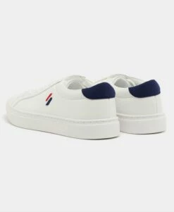 SUPERDRY Vegan Court Tennis Trainers White/supermarine Navy