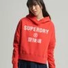 SUPERDRY Code Core Sport Crop Box Hoodie Optic