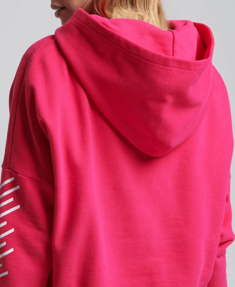 SUPERDRY Code Core Sport Crop Box Hoodie Fuchsia 3 SUPERDRY Code Core Sport Crop Box Hoodie Fuchsia - Image 3
