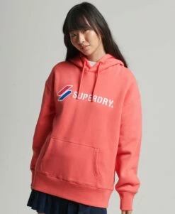 SUPERDRY Code Applique Oversized Hoodie Oatmeal