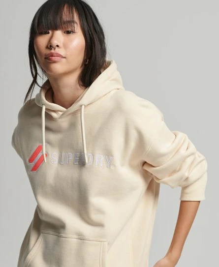 SUPERDRY Code Applique Oversized Hoodie Oatmeal 5 SUPERDRY Code Applique Oversized Hoodie Oatmeal - Image 5