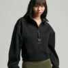 SUPERDRY Tech Batwing Half Zip Sweatshirt Black