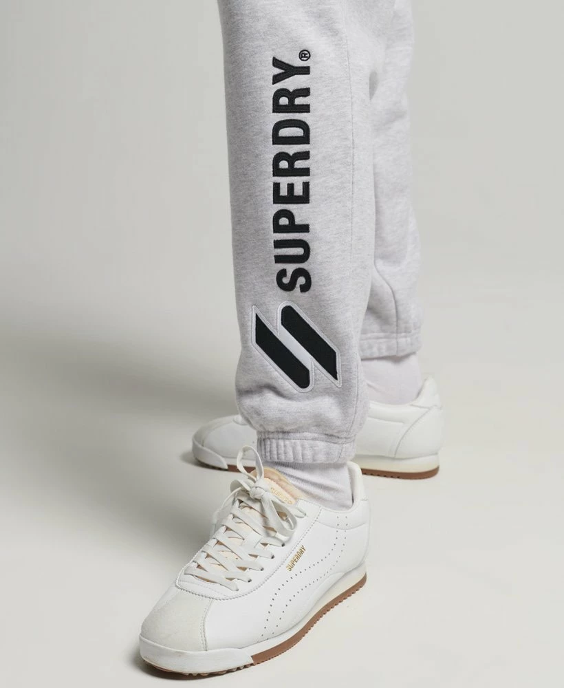 SUPERDRY Applique Logo Joggers Cadet Grey Marl 3 SUPERDRY Applique Logo Joggers Cadet Grey Marl - Image 3