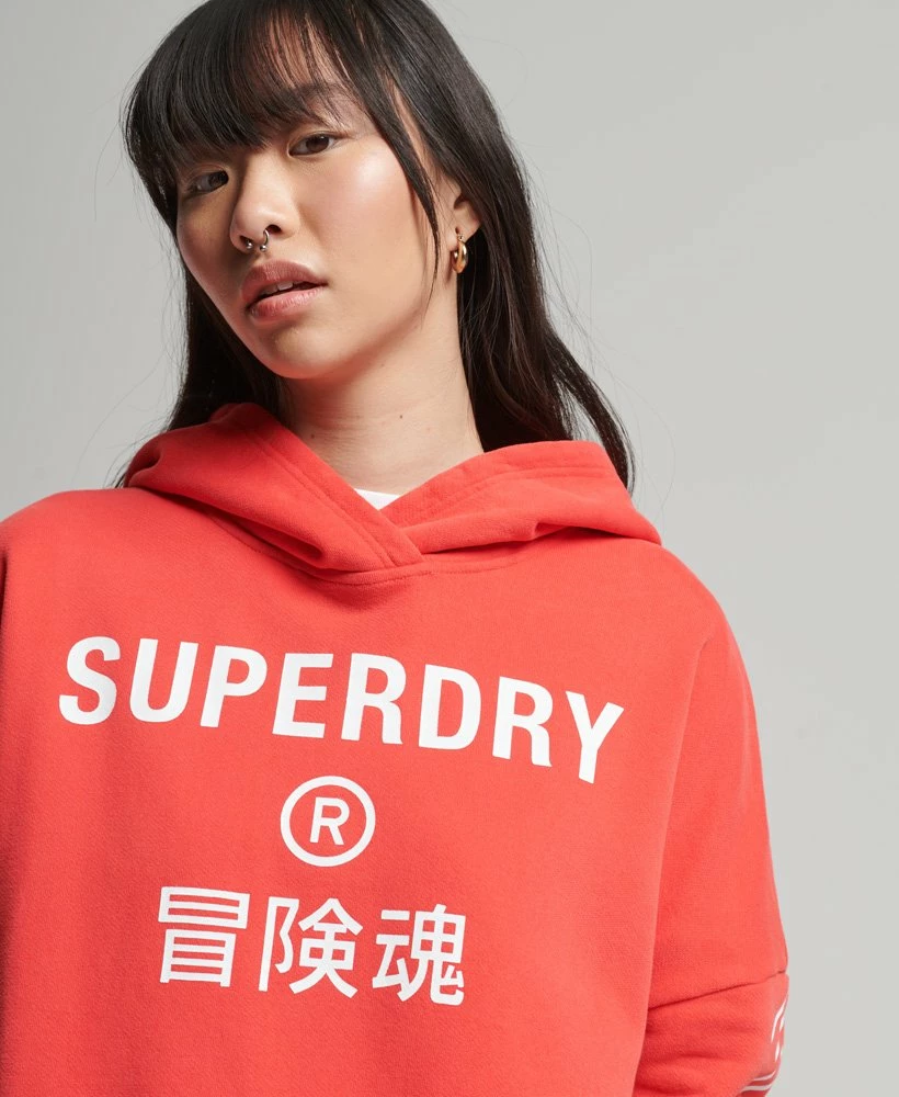 SUPERDRY Sport Crop Box Hoodie Pale Yellow 2 SUPERDRY Sport Crop Box Hoodie Pale Yellow - Image 2