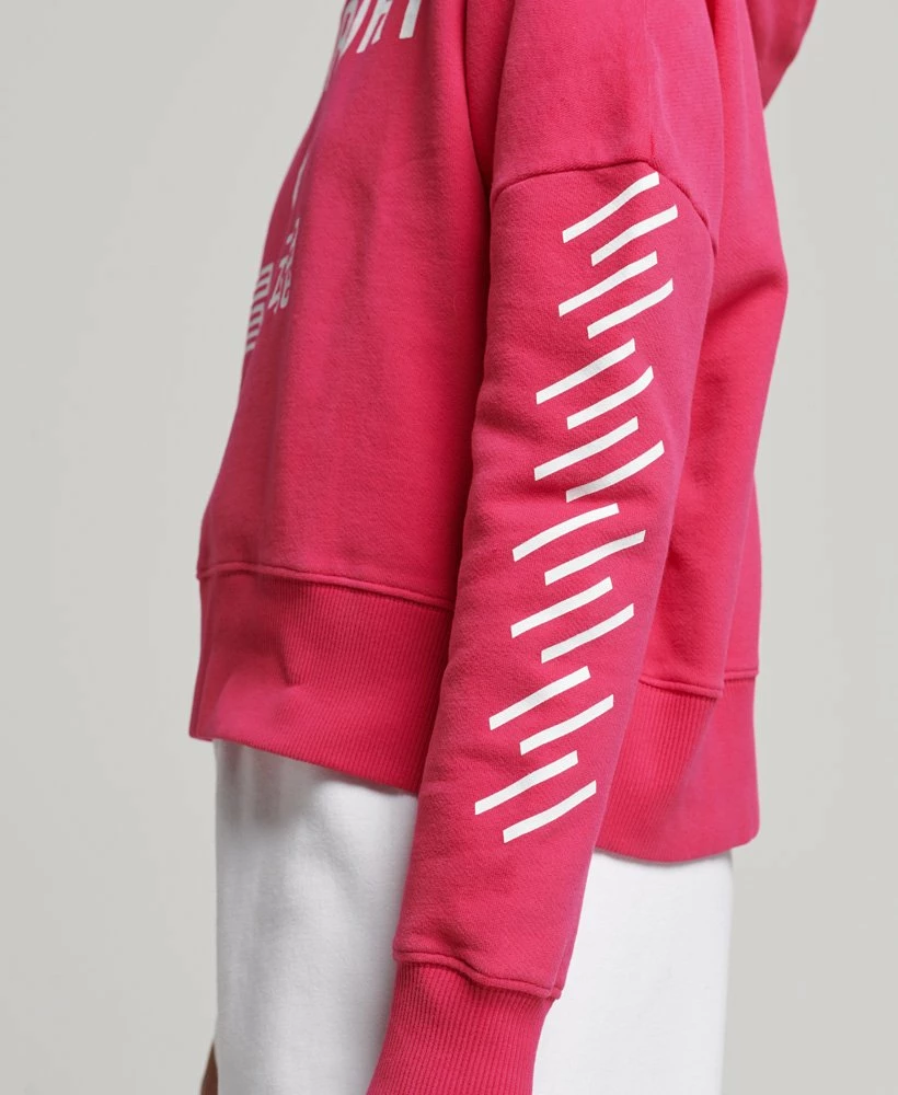 SUPERDRY Sport Crop Box Hoodie Grey Marl 4 SUPERDRY Sport Crop Box Hoodie Grey Marl - Image 4