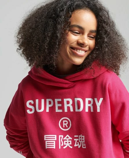 SUPERDRY Sport Crop Box Hoodie Fuchsia 7 SUPERDRY Sport Crop Box Hoodie Fuchsia - Image 7