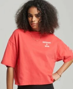 SUPERDRY Core Logo Sport T-Shirt Hyper Fire Coral -Sportswear Sales 2022 upload9223368955666011922 5