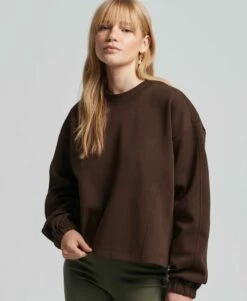 SUPERDRY Code Tech Crew Sweatshirt Rock Brown