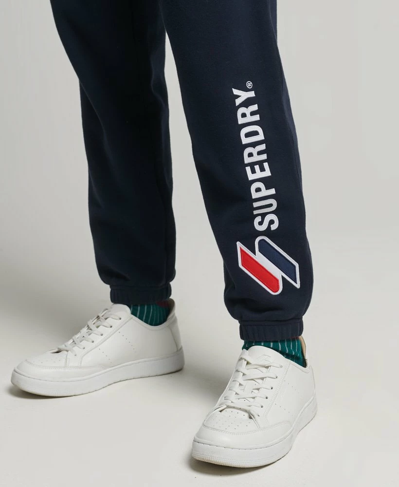 SUPERDRY Applique Logo Joggers Deep Navy 2 SUPERDRY Applique Logo Joggers Deep Navy - Image 2