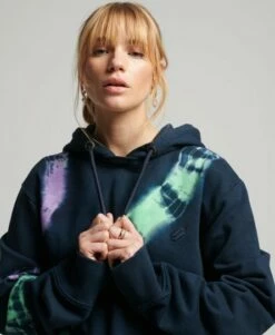 SUPERDRY Code Tie Dye 2.0 Hoodie Navy/lime/purple -Sportswear Sales 2022 upload9223368955666016963