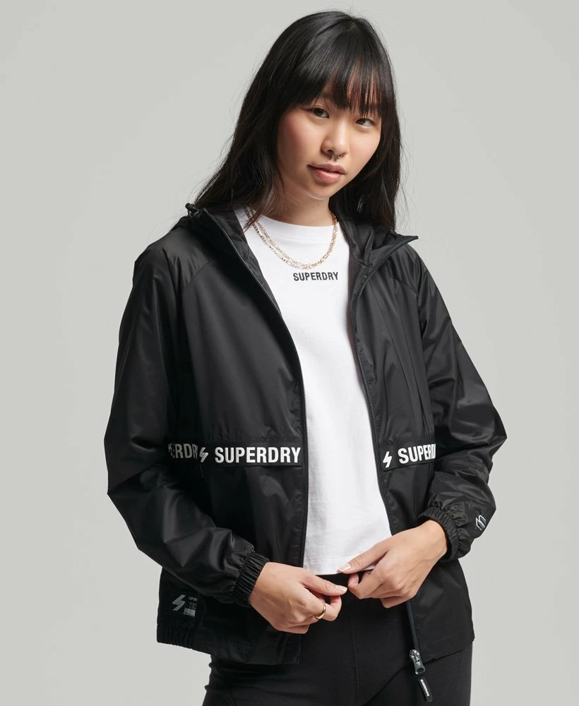 SUPERDRY Code Essential Tape Lightweight Jacket Black/white 1 SUPERDRY Code Essential Tape Lightweight Jacket Black/white
