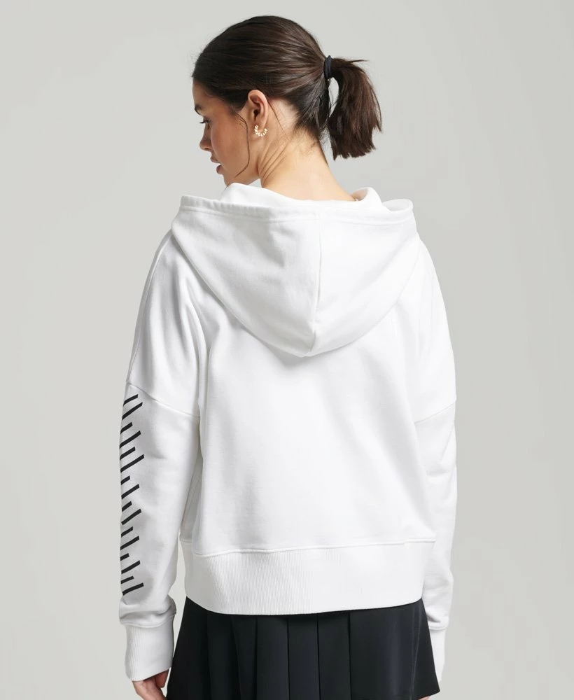 SUPERDRY Sport Crop Box Hoodie Pale Yellow 2 SUPERDRY Sport Crop Box Hoodie Pale Yellow - Image 2