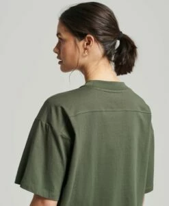 SUPERDRY Code Tech Oversized Boxy T-Shirt Cadet Grey Marl