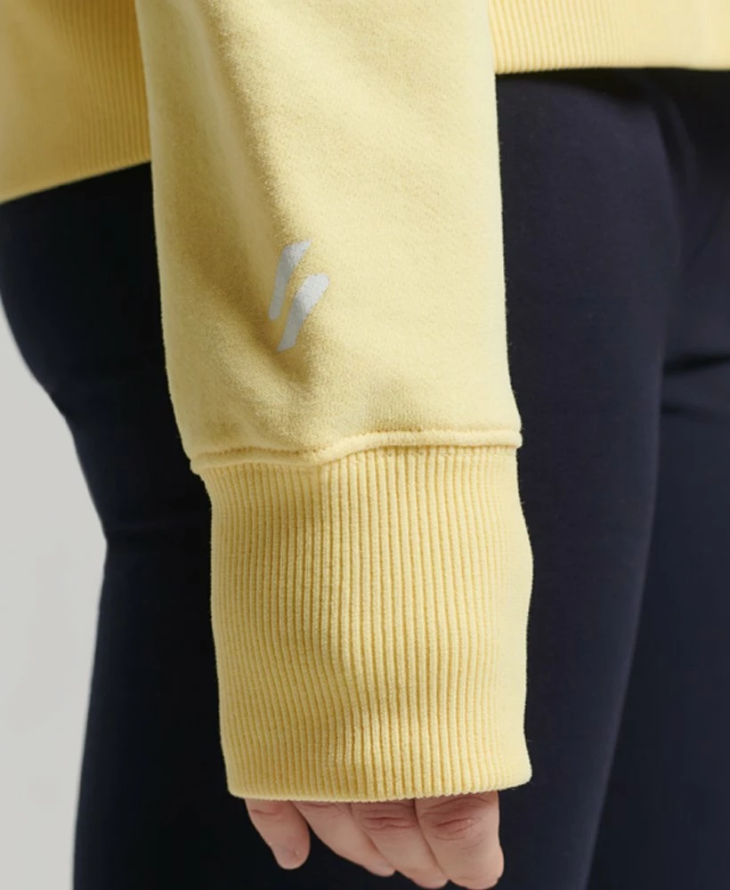 SUPERDRY Sport Crop Box Hoodie Pale Yellow 4 SUPERDRY Sport Crop Box Hoodie Pale Yellow - Image 4