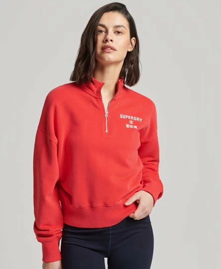 SUPERDRY Code Core Sport Half Zip Top Hyper Fire Coral 4 SUPERDRY Code Core Sport Half Zip Top Hyper Fire Coral - Image 4