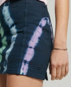 SUPERDRY Essential Tie Dye Skirt Navy/lime/purple