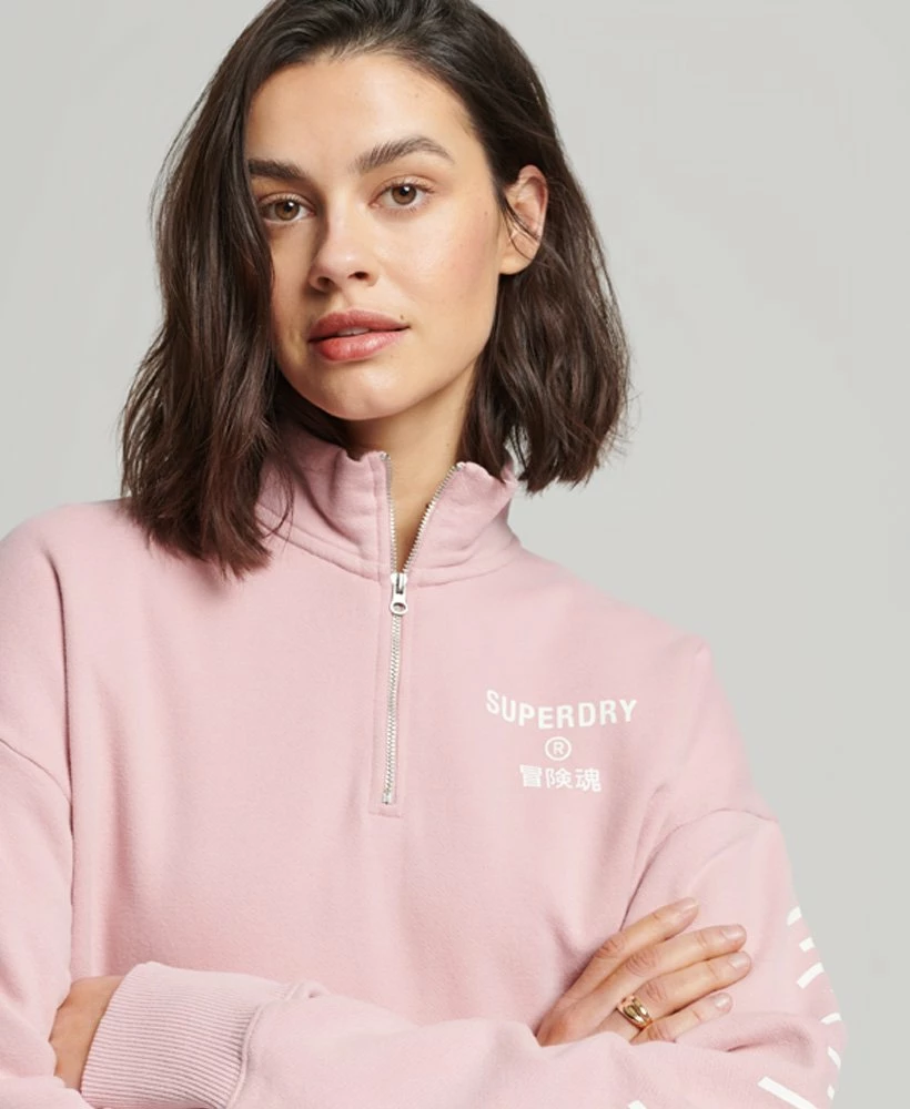 SUPERDRY Code Core Sport Half-Zip Top Soft Pink 1 SUPERDRY Code Core Sport Half-Zip Top Soft Pink