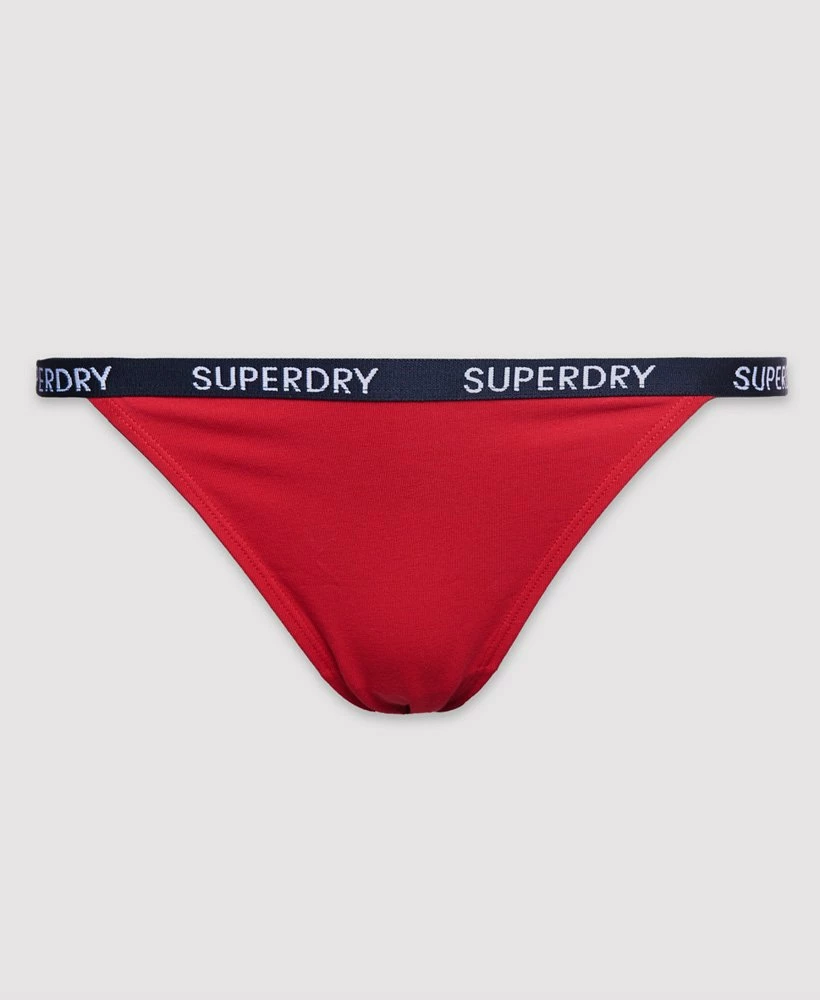 SUPERDRY Organic Cotton Harper Thong 2 Pack Rouge Red/downhill Navy Stripe 4 SUPERDRY Organic Cotton Harper Thong 2 Pack Rouge Red/downhill Navy Stripe - Image 4