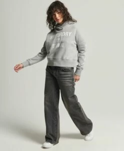 SUPERDRY Sport Crop Box Hoodie Fuchsia