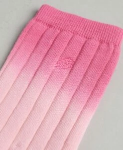 SUPERDRY Organic Cotton Code S Logo Dip Dye Ankle Socks Eclipse Navy/lilac