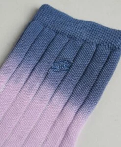 SUPERDRY Organic Cotton Code S Logo Dip Dye Ankle Socks Eclipse Navy/lilac