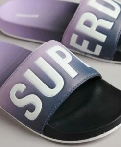 SUPERDRY Code Dip Dye Sliders Hot Pink/baby Pink Dip Dye