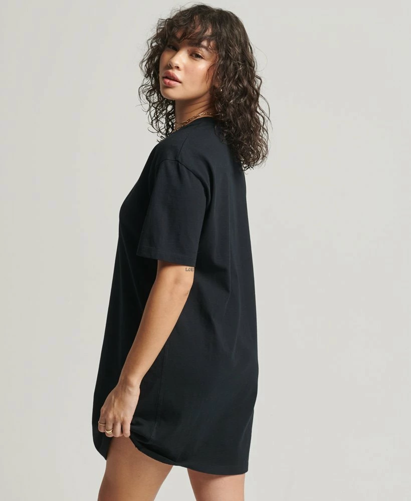 SUPERDRY Essential T-Shirt Dress Raspberry Sorbet 2 SUPERDRY Essential T-Shirt Dress Raspberry Sorbet - Image 2