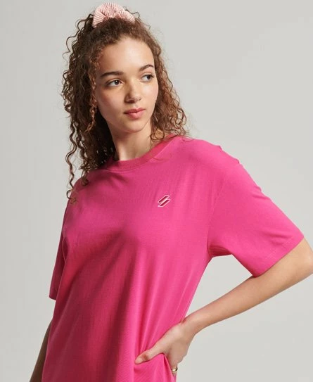 SUPERDRY Essential T-Shirt Dress Raspberry Sorbet 6 SUPERDRY Essential T-Shirt Dress Raspberry Sorbet - Image 6