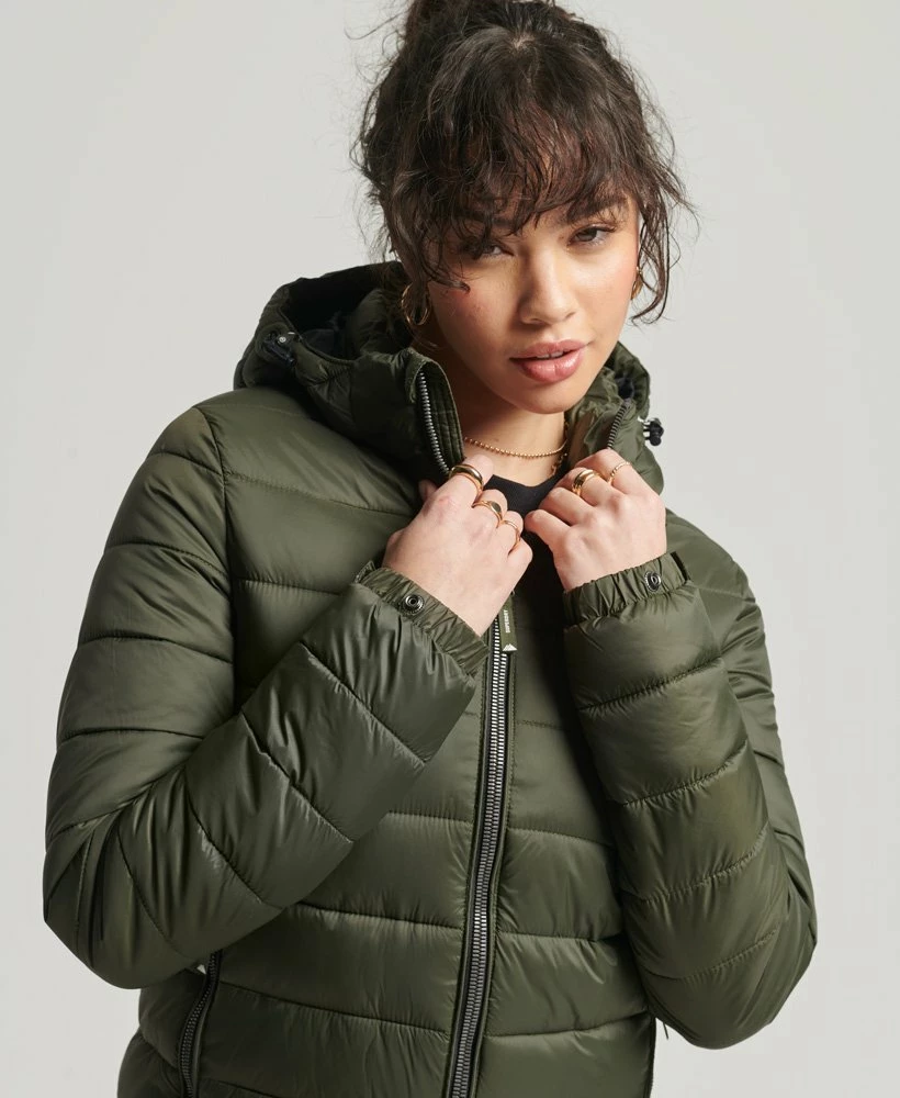 SUPERDRY Classic Fuji Puffer Jacket Dark Moss 2 SUPERDRY Classic Fuji Puffer Jacket Dark Moss - Image 2