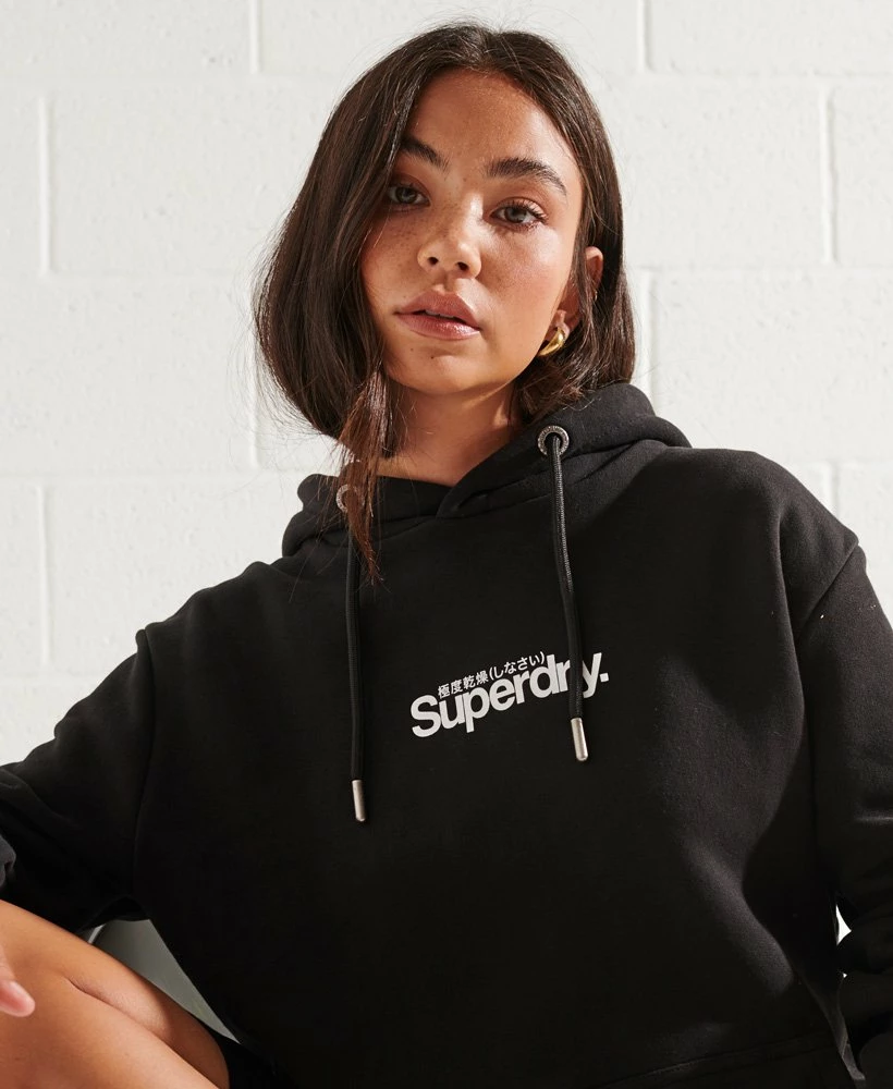 SUPERDRY Core Logo Essential Loose Hoodie Black 3 SUPERDRY Core Logo Essential Loose Hoodie Black - Image 3