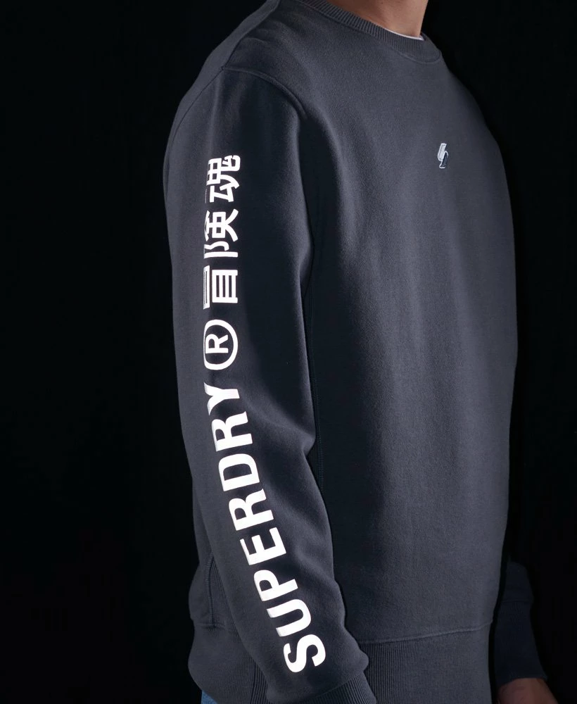 SUPERDRY Code Linear Loose Crew Sweatshirt Mid Lilac 4 SUPERDRY Code Linear Loose Crew Sweatshirt Mid Lilac - Image 4