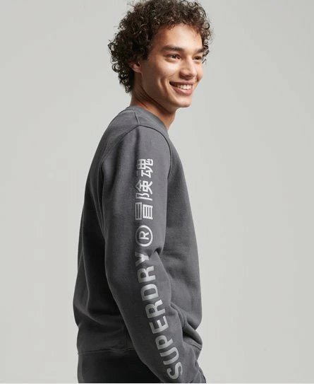 SUPERDRY Code Linear Loose Crew Sweatshirt Mid Lilac 6 SUPERDRY Code Linear Loose Crew Sweatshirt Mid Lilac - Image 6
