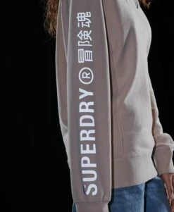 SUPERDRY Code Linear Loose Crew Jumper Feather Grey -Sportswear Sales 2022 upload9223368955666039703