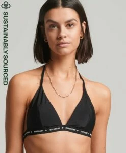 SUPERDRY Micro Logo Elastic Triangle Bikini Top Deep Navy -Sportswear Sales 2022 upload9223368955666040969 1