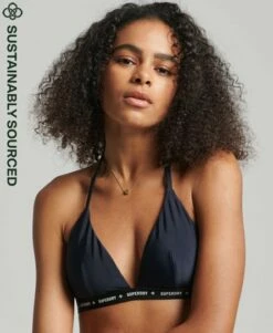 SUPERDRY Micro Logo Elastic Triangle Bikini Top Deep Navy -Sportswear Sales 2022 upload9223368955666041724 1