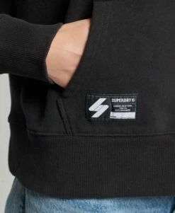 SUPERDRY Independent Logo Foil Crop Hoodie Black 2 -Sportswear Sales 2022 upload9223368955666043244