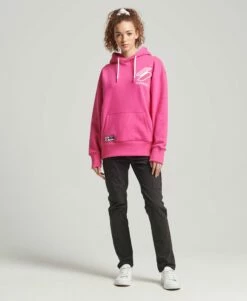 SUPERDRY Code Applique Oversized Hoodie Princedom Blue Marl