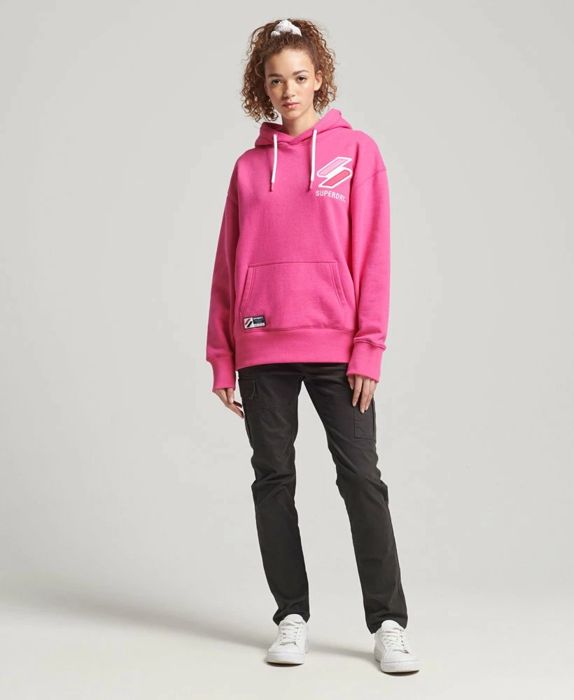 SUPERDRY Code Applique Oversized Hoodie Princedom Blue Marl 1 SUPERDRY Code Applique Oversized Hoodie Princedom Blue Marl