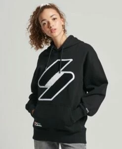 SUPERDRY Code Logo Chenille Oversized Hoodie Grey Slub Grindle -Sportswear Sales 2022 upload9223368955666043412 5