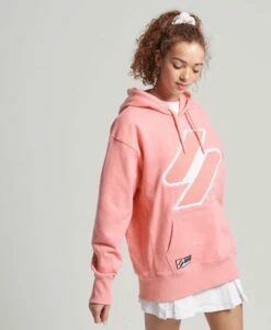 SUPERDRY Code Logo Chenille Oversized Hoodie Deep Navy